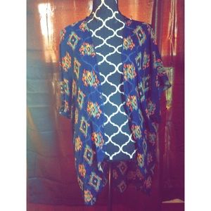 Blue/ multicolor kimono