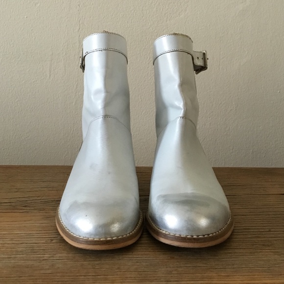Miista white and metallic leather boots BRAND NEW - Picture 2 of 4