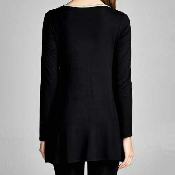 NEW BLACK AND GOLD CHEVRON TUNIC - Picture 3 of 3