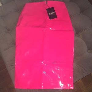 Gorg Hot Pink PVC Midi Skirt.  NWT