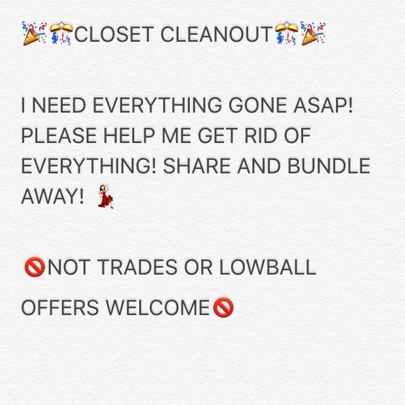 💃🏻🎊🎉CLOSET CLEANOUT🎉🎊💃🏻