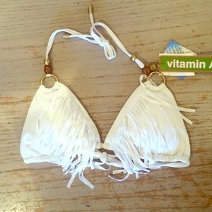 Vitamin A fringe tri top