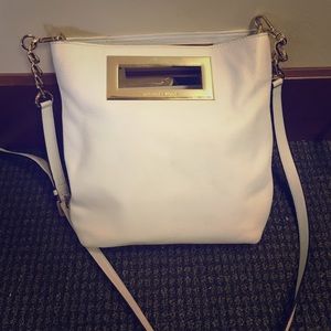 Michael Kors white leather cross body bag