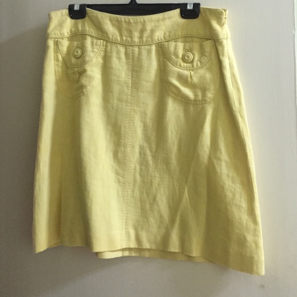 Pale yellow linen Anthropologie skirt