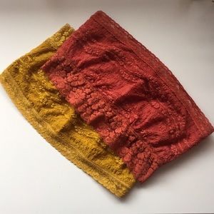 Two NWOT Free People lace bandeaus