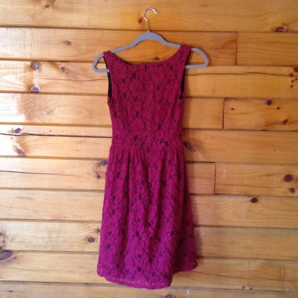 Maroon Lace Skater Dress - Picture 2 of 2