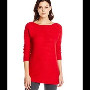 Calvin Klein Women's texture crew Neck Red Sweater