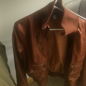 leather bomber jacket