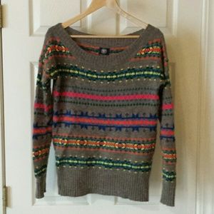 Grey & neon knit sweater
