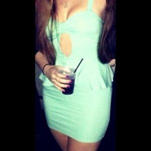 Mint green mini dress