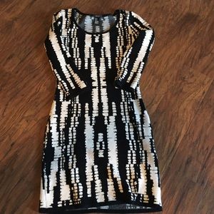 Black and beige sweater dress