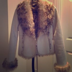 Brand New bebe Faux Suede and Fur Coat Size Small