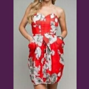 Orange strapless summer dress