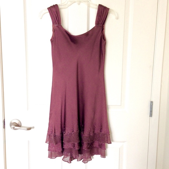 Lovely mauve silk dress, 2p