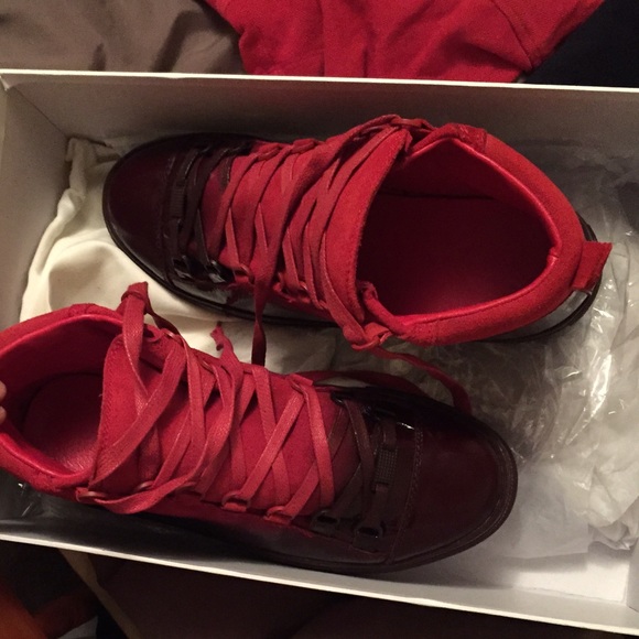 balenciaga arena sneakers . Retail $635 .