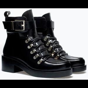 NWOT ZARA BUCKLED BOOTS!