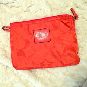 COACH makeup bag- coral- price FIRM