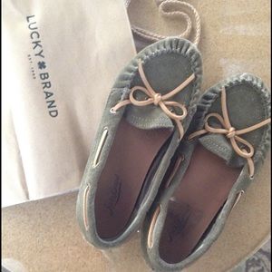 Forest Green Lucky Brand Loafer moccasins.