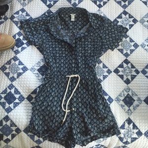 Forever 21 Blue Pattern Romper
