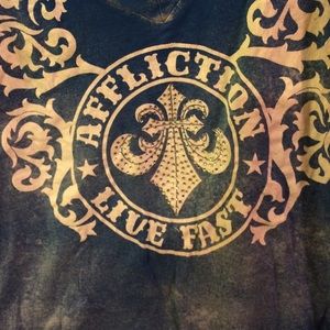 Affliction blue short sleeve shirt