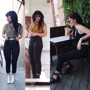 VINTAGE LEVI STRAUSS high waist black jeans 26/27