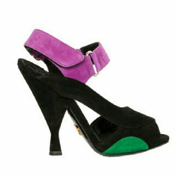 Prada Tricolor swede strapy sandals - Picture 3 of 4