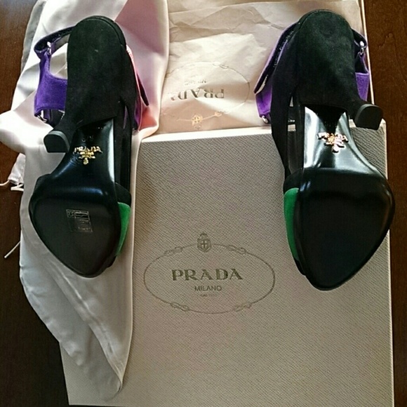 Prada Tricolor swede strapy sandals - Picture 4 of 4