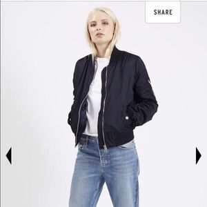 TOPSHOP Navy Bomber Jacket