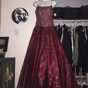 Vintage Burgundy Prom Dress/Ball Gown