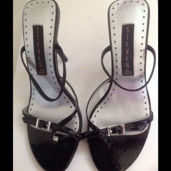 Steven by Steve Madden Black strap heels