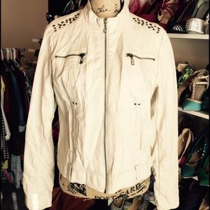 Wet Seal Jackets & Coats - Ivory/Cream faux leather Jacket NWT Wet Seal Jackets & Coats - Ivory/Cream faux leather Jacket NWT