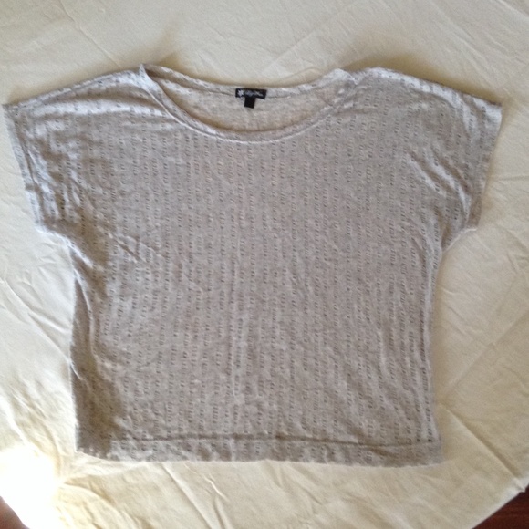 Light Grey Distressed Crop Top