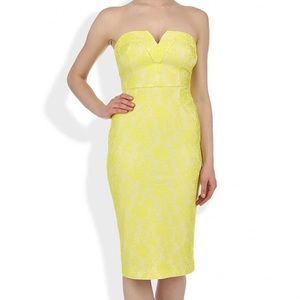 River Island Yellow Lace Bandeau Dress