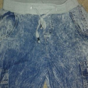 Jean acid wash joggers