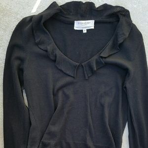 Yves Saint Laurent YSL Black Ruffle Poets Sweater