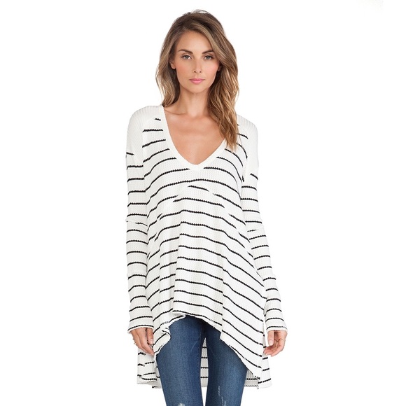 NWT Free People Ivory and Blue stripped sweater