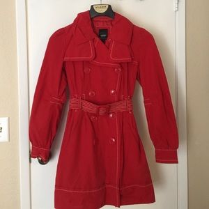 Esprit Red Trench Coat Size Small