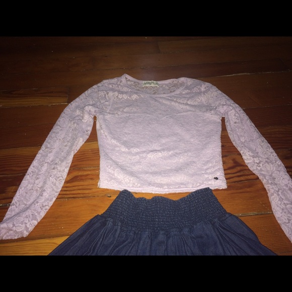 Lace light purple Abercrombie Crop Top size S