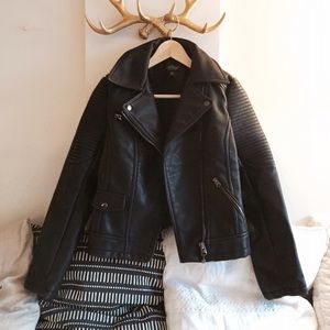 Topshop Leather Moto Jacket