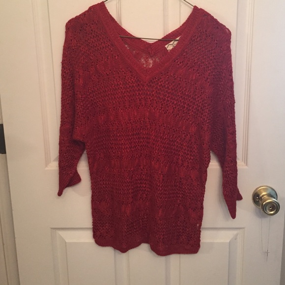 Red knit sweater
