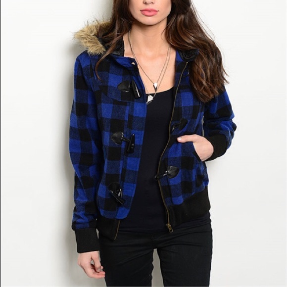 Juniors plaid jacket