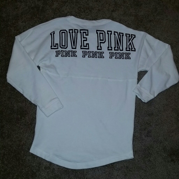 NWOT XS PINK / V.S White Crew