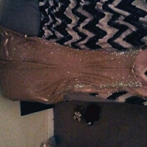 Nude Crystal Prom Dress - Picture 3 of 3