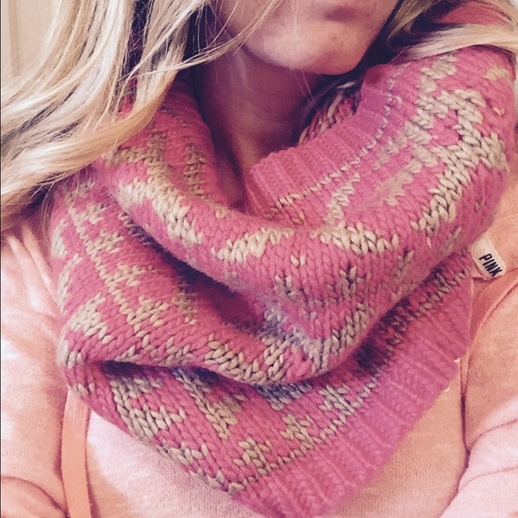 Pink and tan scarf