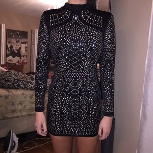 High neck embellished dress