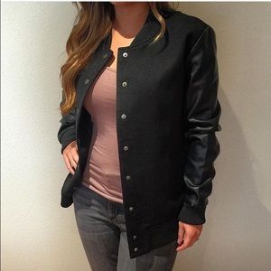 Black varsity jacket