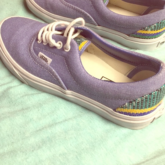 purplish blue vans , wore once size 8
