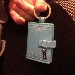 Light blue coach photo keychain new