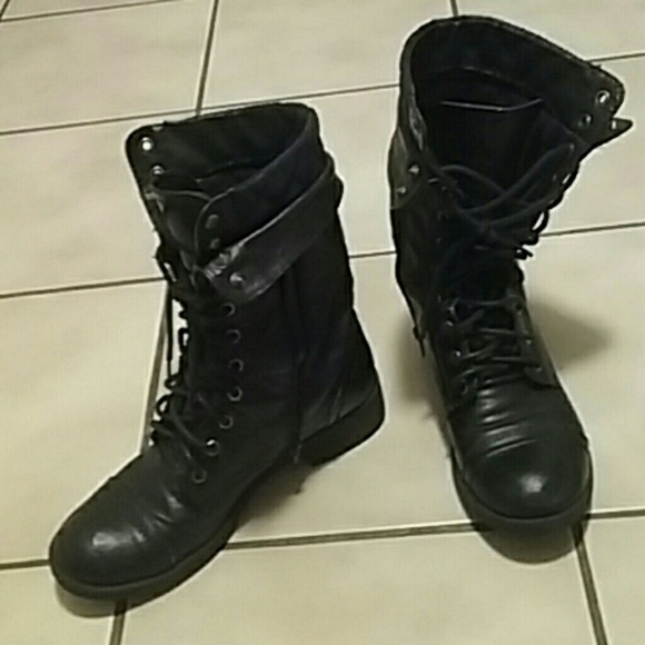 Black combat boots size 8.5