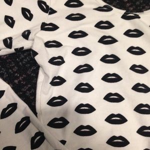 American Apparel Black Lips Crop Top